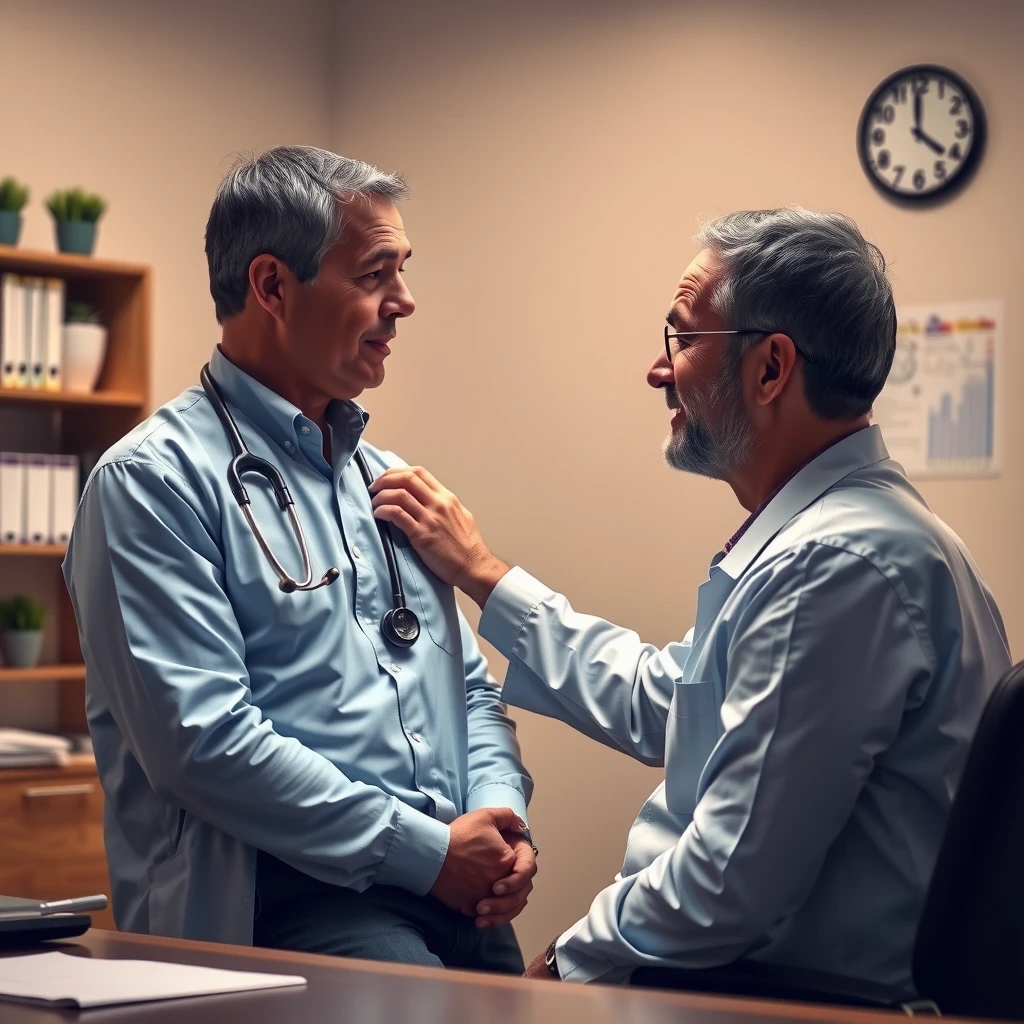 Doctor providing empathetic support to patient during consultation