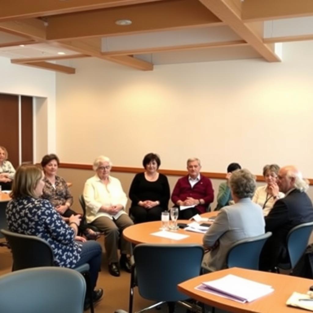Support group for cancer patients discussing fertility preservation.